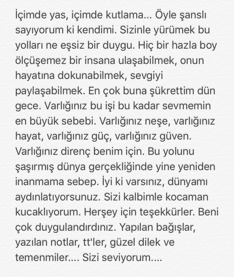 Küçük geç bir teşekkür😁