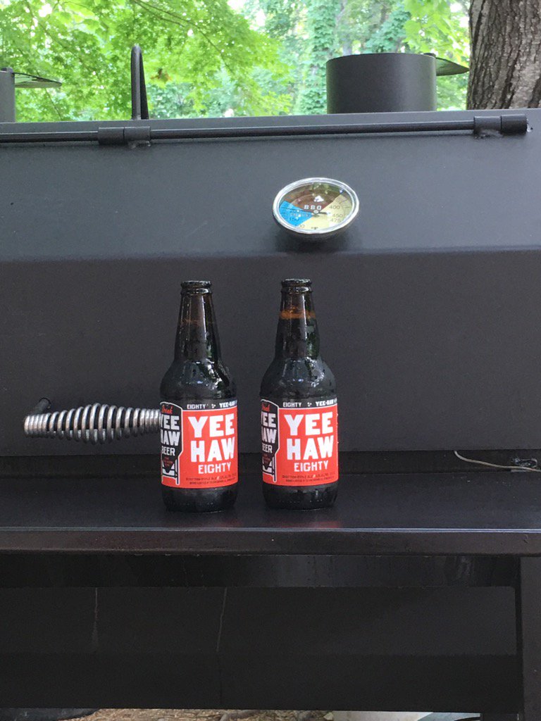 TNGopher's tweet image. Nothing says it&apos;s a holiday weekend like ribs on the smoker and Yee Haw Eighty.  Happy 4th of July. #yeehawbrewing