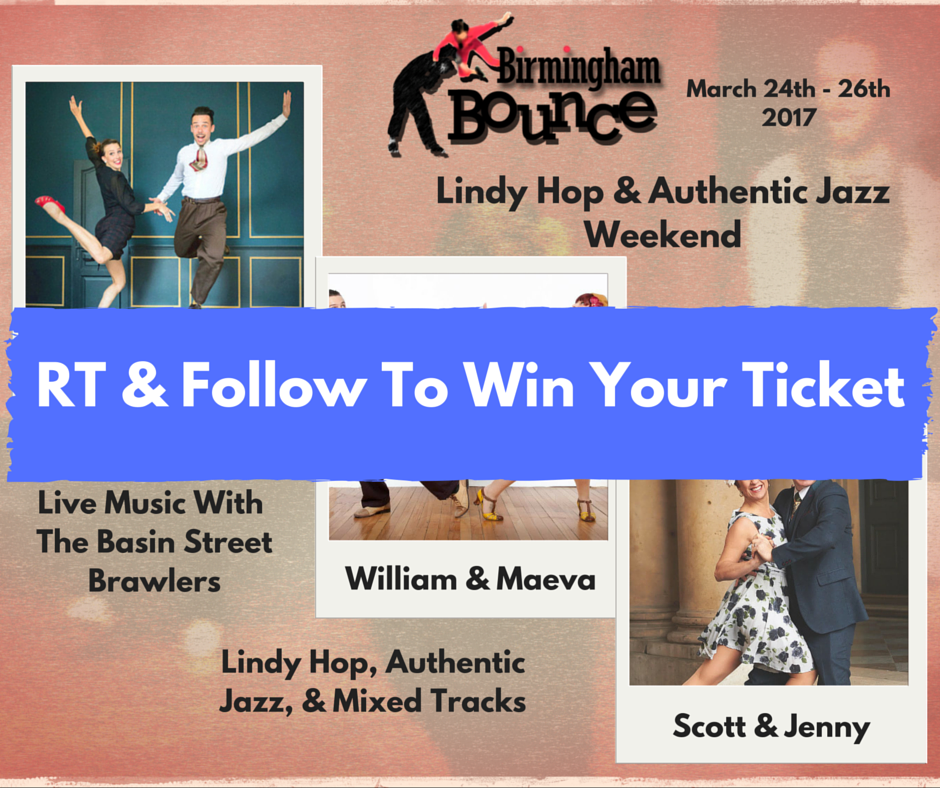 SwingExpressUK's tweet photo. RT & Follow to #win your ticket to #TheBounce17 T&Cs: https://t.co/dVy5nhz9jh #lindyhop #lindylife #swingdance https://t.co/MXTENVZ6LS