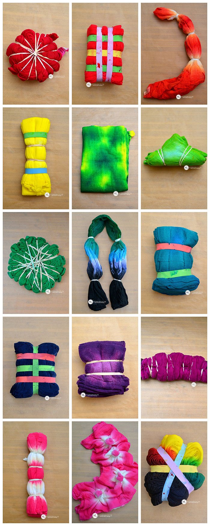 different ways to tie your tie dye shirt