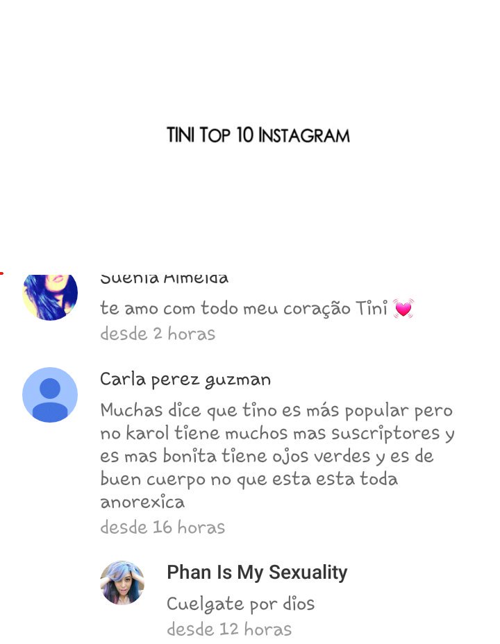 MaJo_pe_'s tweet photo. las fans de Karol que se meten a los canales de Tini y Cande para insultar son lo más patético que vi en mi vida 😑 https://t.co/l38B75wRcx