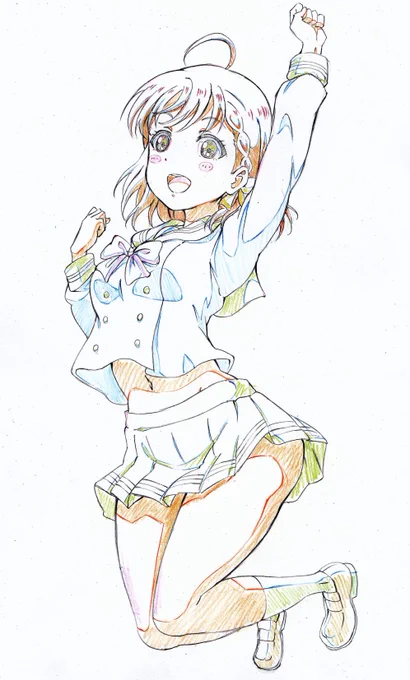 ことことさんが頑張っていたので私もラブライブ絵描いてみた。あと二万回くらい練習しよう・・・ 