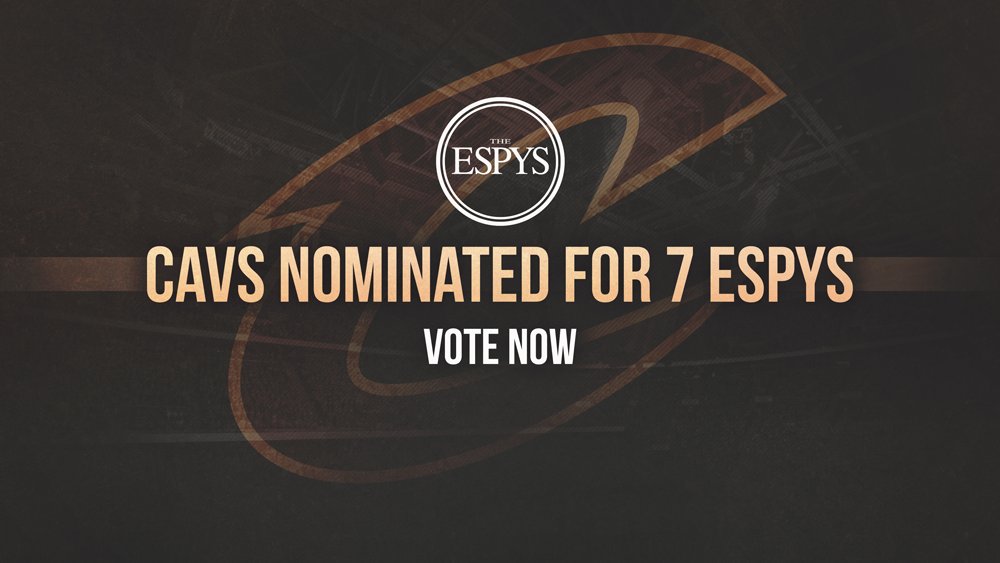 cavs's tweet image. We're nominated for 7 @ESPYS! 

VOTE NOW: on.nba.com/29aCHR6