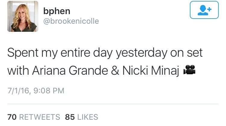 CreativeDisc's tweet photo. Ariana Grande dan Nicki Minaj dikabarkan sedang shooting untuk video "Side To Side" https://t.co/6MScHEmCx3