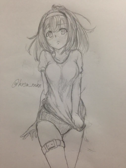体操着秋月

#艦これ版深夜の真剣お絵描き60分一本勝負
#艦これ版真剣お絵描き60分一本勝負_20160702 