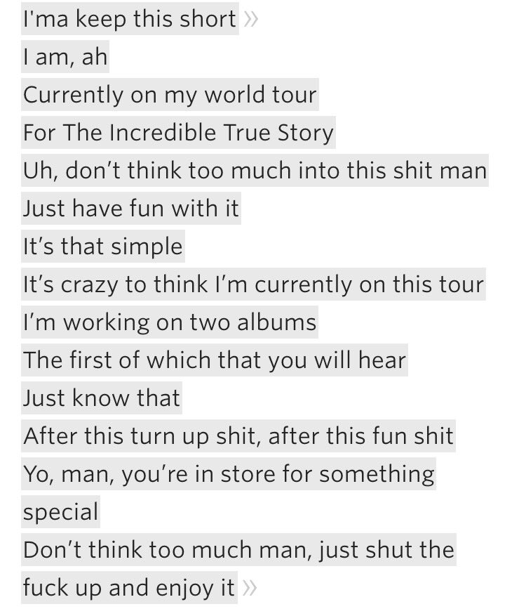 LogicRaps301's tweet image. Here is the reversed part of the speech in #illuminatro. Thank you Logic