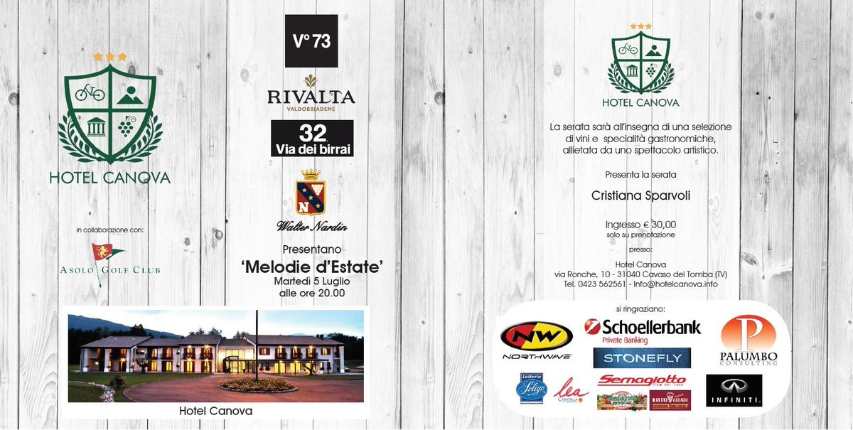 32Viadeibirrai's tweet photo. RT @hotelcanova1 #32viadeibirrai #walternardin #latteriasoligo #salumificiofollinese #v73 #spettacolo #musica https://t.co/uMkRpe0vQS
