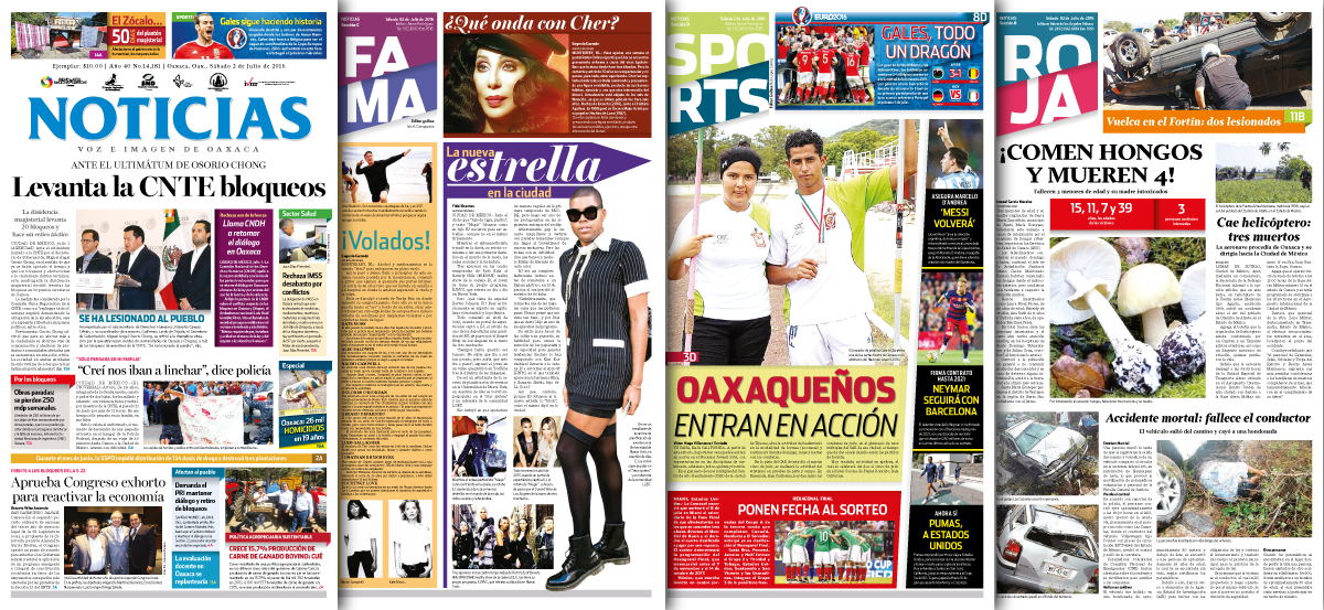 nvinoticiasoax's tweet photo. #EnPortada| Te presentamos las principales portadas de tu periódico #NOTICIAS edición #Oaxaca https://t.co/EBqsBJLDiJ