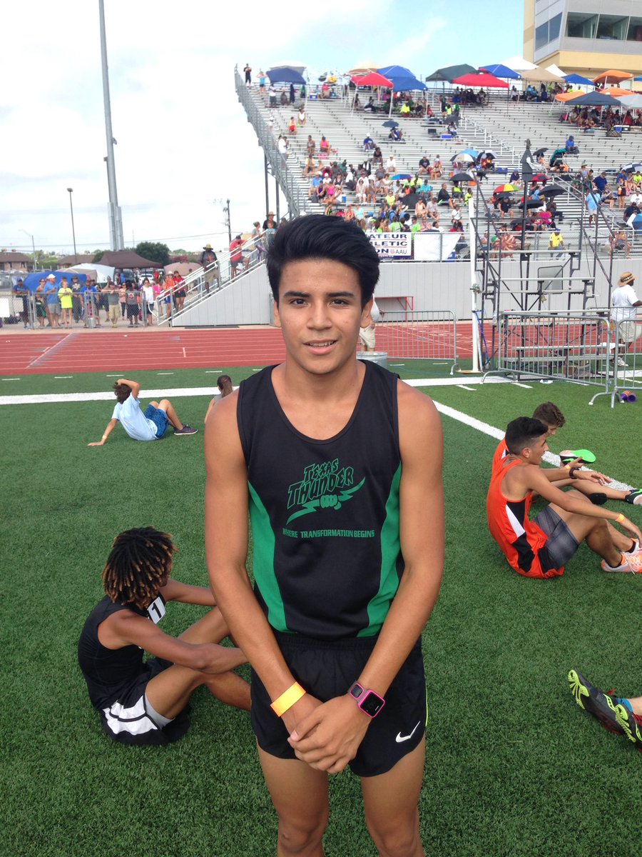 TXMileSplit's tweet image. Danny Madrid back from his 9:18 3k to win the 15-16 boys 1500 in 4:15. AAU region 19
