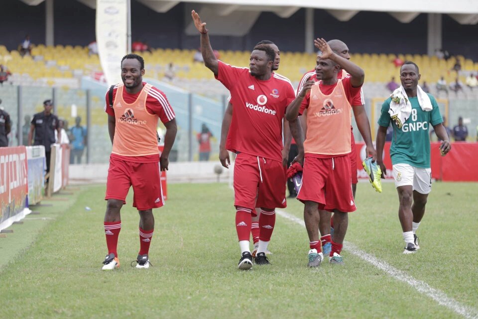 VodafoneXGH's tweet photo. The famous silky GH midfield quartet were reunited at the #VodafoneUnityMatch. But who is missing from this pic? https://t.co/pfRkFKdfVb