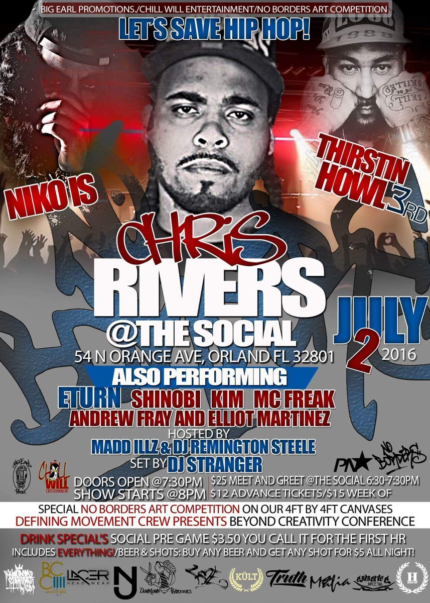 Andrewfray_'s tweet photo. Im opening for The son of legendary Big Pun, @OnlyChrisRivers tonight at The Social in Downtown Orlando! Slide thru✌ https://t.co/8B8vqWe5uO