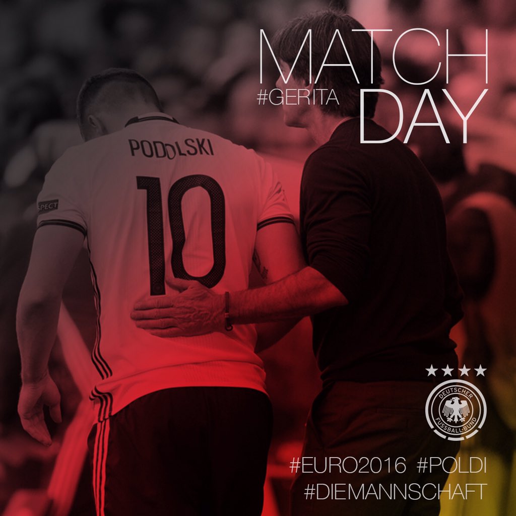 MATCHDAY! It's time to make history Let's go 🇩🇪🇮🇹💪🏼 #DieMannschaft #euro2016 #poldi #strassenkicker #GERITA ⚽️👊🏻
