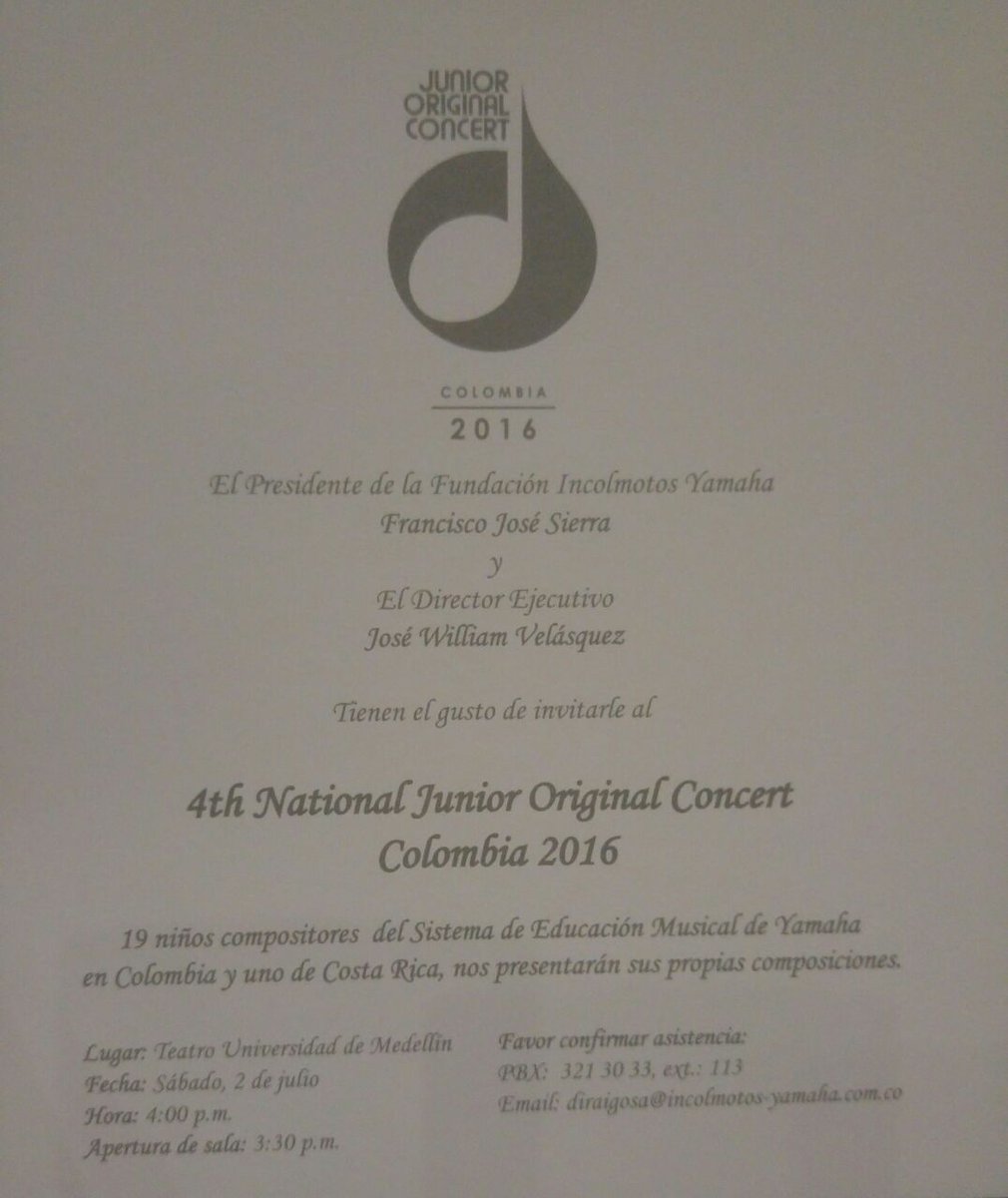proantioquia1's tweet photo. Hoy acompañamos a @FundacionIY en su #Juniororiginalconcert.19 niños compositores. Educación musical. Fantástico 👏 https://t.co/WYOCj5Dywu