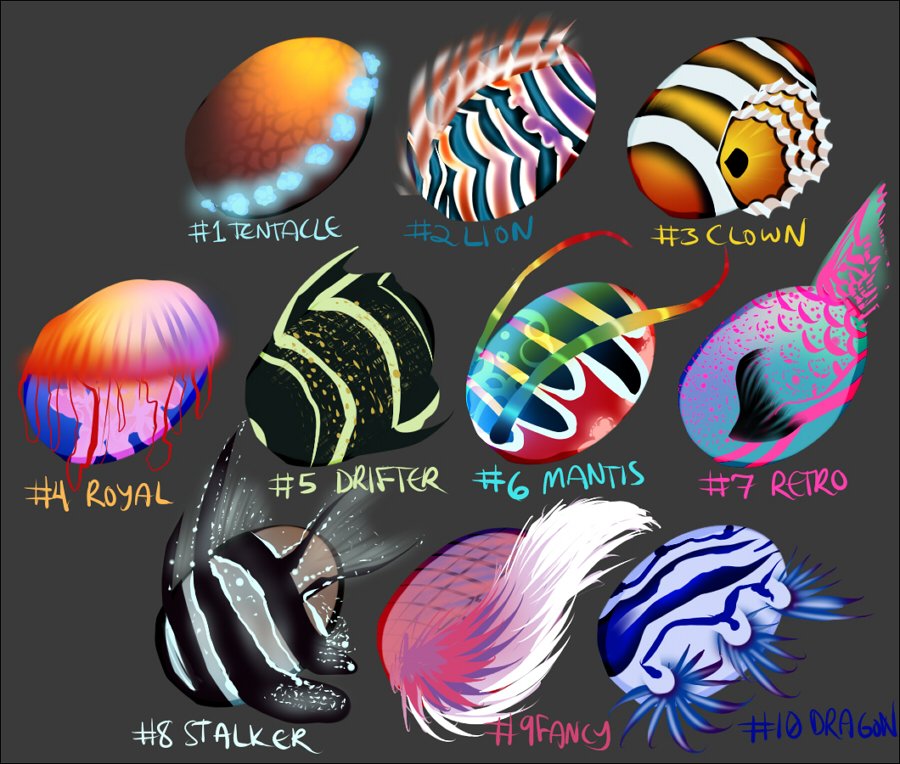 brand new aquatic egg adoptables furaffinity.net/view/20451046/ ! Any species allowed, of course! happy shark week!