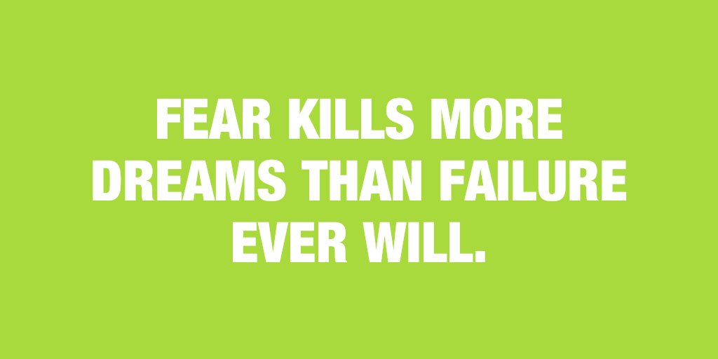 chop_dawg's tweet photo. Fear is the secret killer to most great ideas. https://t.co/taJUR9nEmo