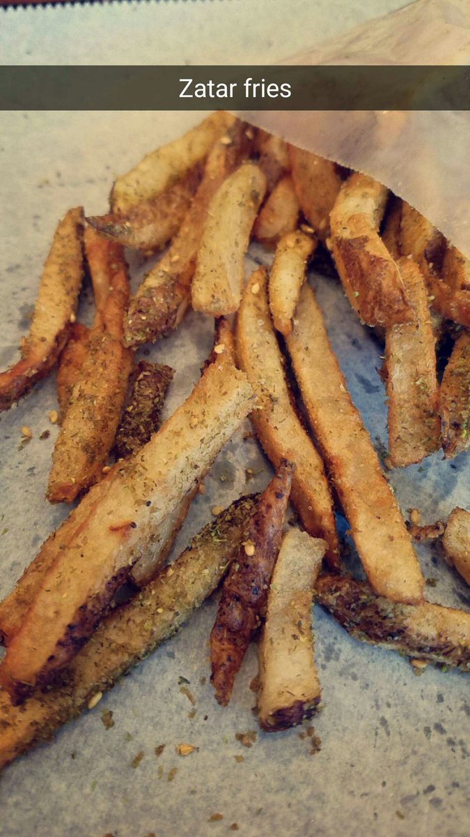 Alberto from <a href="/Shawafel/">Shawafel</a> insisted we try the #zatar fries and we're hooked! They're perfect with a sandwich!!