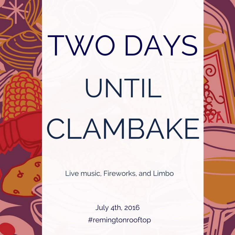 Two more days to get your tickets!
remingtonclambake.bpt.me