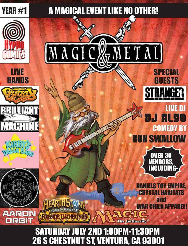 Today is the day! See you at <a href="/VenturaTheater/">Ventura Theater</a> for #MagicAndMetal fest featuring <a href="/GygaxGuild/">Gygax</a> and lots more!