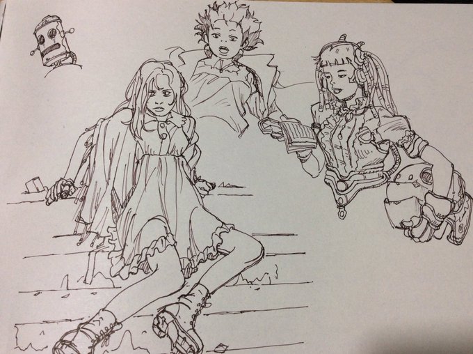 まずは2日分。基本的にボールペンの一発書きでいきます。線の強弱の力加減、ペンの角度によるせんの違いが難しい。 