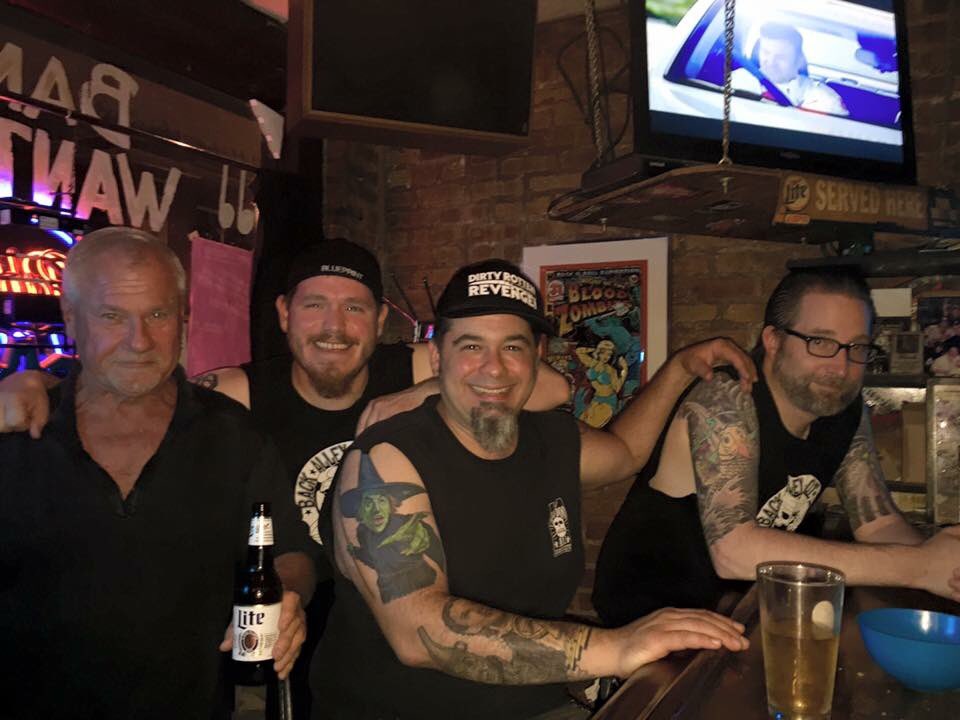 BackAlleyRiot's tweet photo. The white haired surly looking gentleman on the left is our good friend AT&amp;T Tim. He suddenly passed away. Miss you🍻 https://t.co/POItWBzWva
