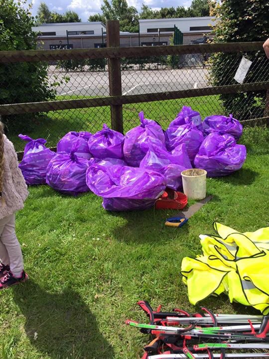 HeadLaurahead's tweet photo. Super proud of our little man organising his first litter pick... Lots of brilliant people turned up well done X https://t.co/EApNBUjOEV