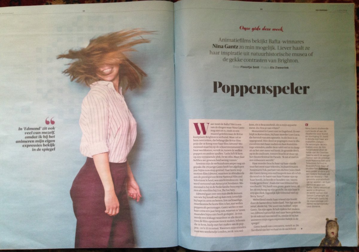 ninagantz1's tweet photo. Interview in de Volkskrant. Apparently I'm a Poppenspeler! https://t.co/JekxMQeeH1