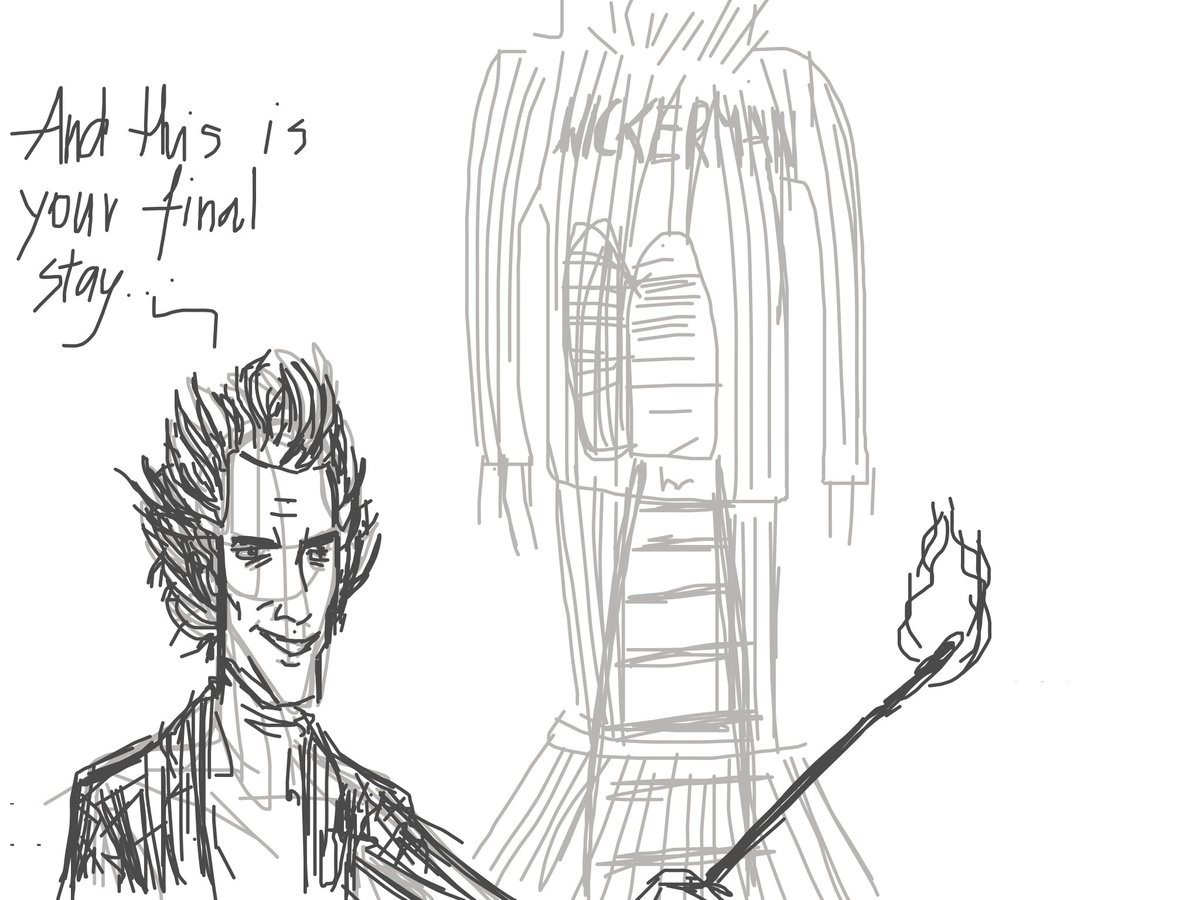 aardvarksilence's tweet image. I once made a fanart of The Wicker Man in #DrawQuest. I think the task was to draw a vacation spot or something, lol