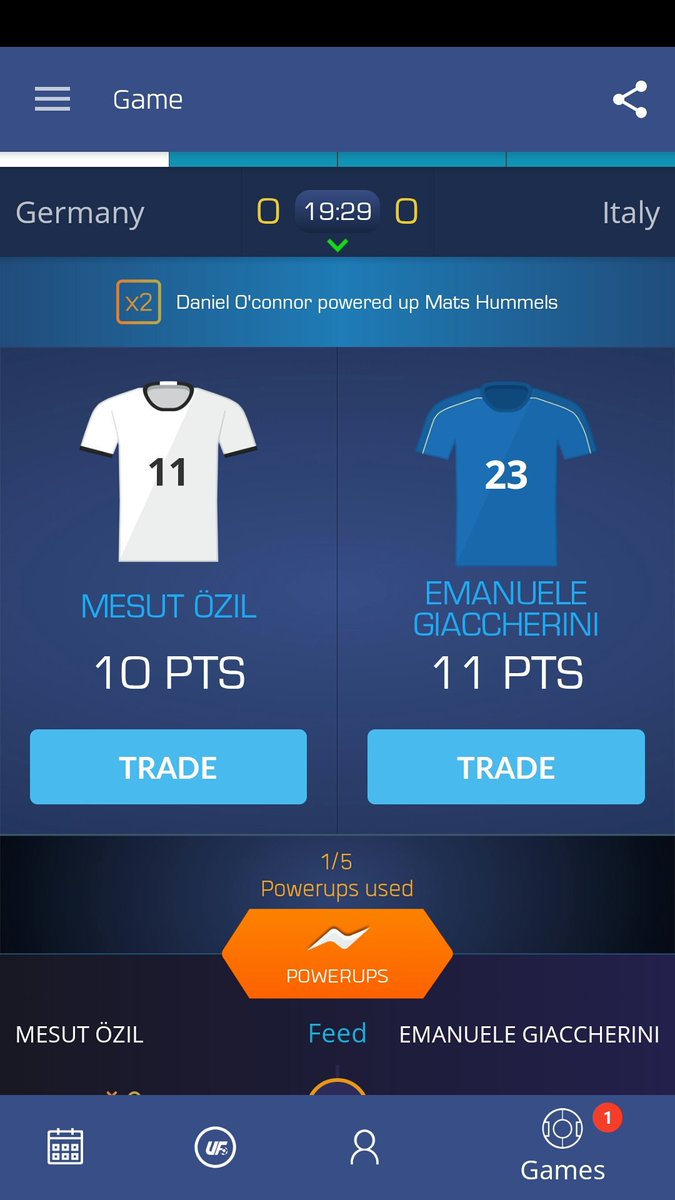 Martynoco83's tweet image. Just used my Defensive Rock on Manuel Neuer on @ultimatefanlive for #GER vs #ITA
