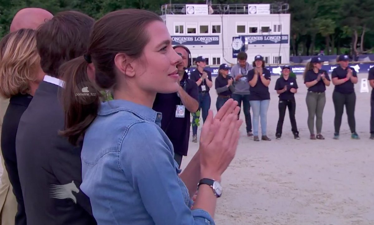 Choco_Pomeline's tweet photo. First glimpses of Charlotte Casiraghi during the Global Champions Tour, tonight in Paris. https://t.co/9e1ZCj347R