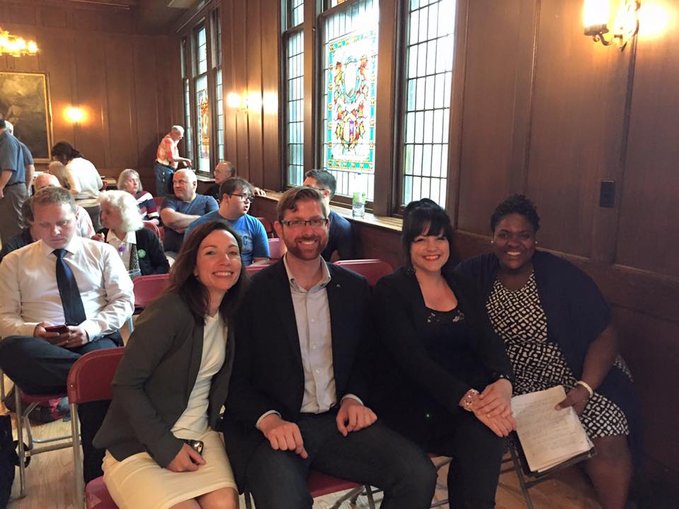 À la soirée «Le 1er juillet, on déménage le pays» avec @XavierBarsalouD, <a href="/GillMarilene/">Marilène Gill</a>, Kédina Fleury-Samson #PolQc