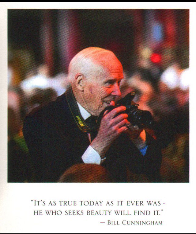PRRo's tweet photo. "....he who seeks beauty will find it." May his words live on. #RIPBillCunningham @nytimes https://t.co/E9Dc0aw7gd