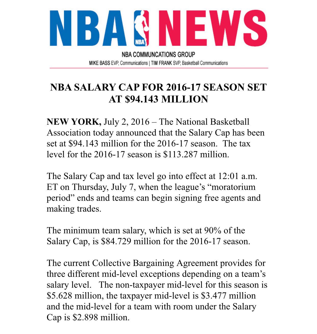 Nba salary hotsell cap 2016
