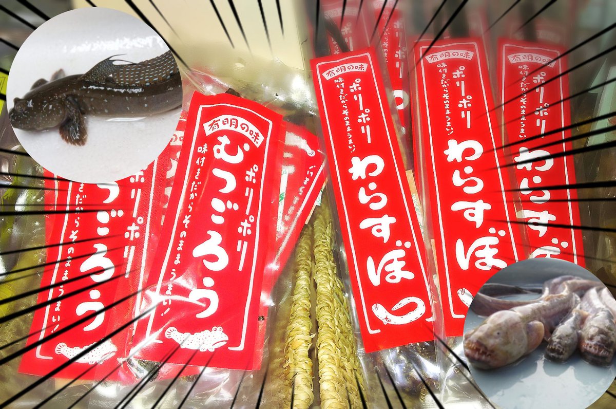 ザ 博多 有楽町店 有明海の珍魚 むつごろう わらすぼ 愛くるしい姿のむつごろうと 有明海のエイリアン ワラスボの珍味です この夏の肝だめしにどうぞ
