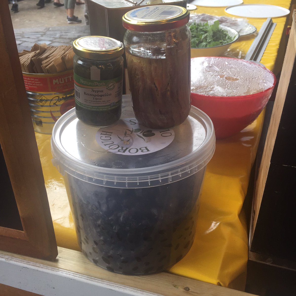 PizzaLenta's tweet photo. Pissaladiere for bastille day. #bastillefest @boroughmarket thanks to @OliveologyUK @BoroughOlives and gastronomica https://t.co/KhUzd8QzI5