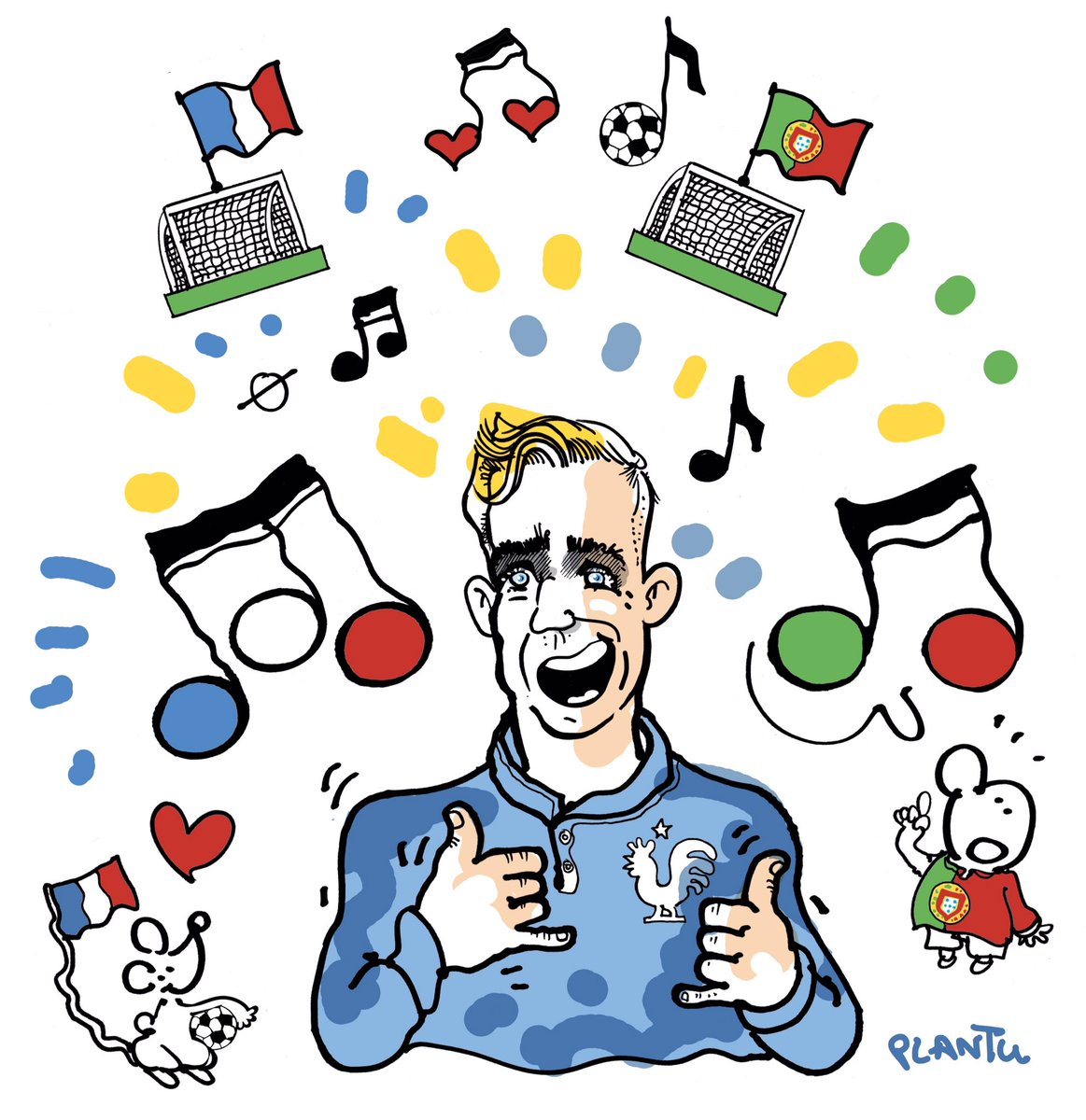 plantu's tweet photo. EN ATTENDANT LA FINALE. https://t.co/lv134E6d4W