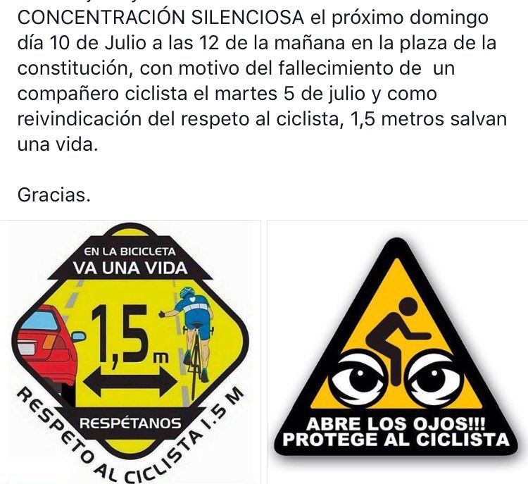 RT RT Recuerda hoy a las 12, #aranjuez #ciclismo #respetoalciclista #vida #mtb #btt