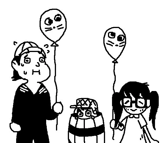 me and my sister watched an episode of el chavo del 8 about balloons and it was NICE 