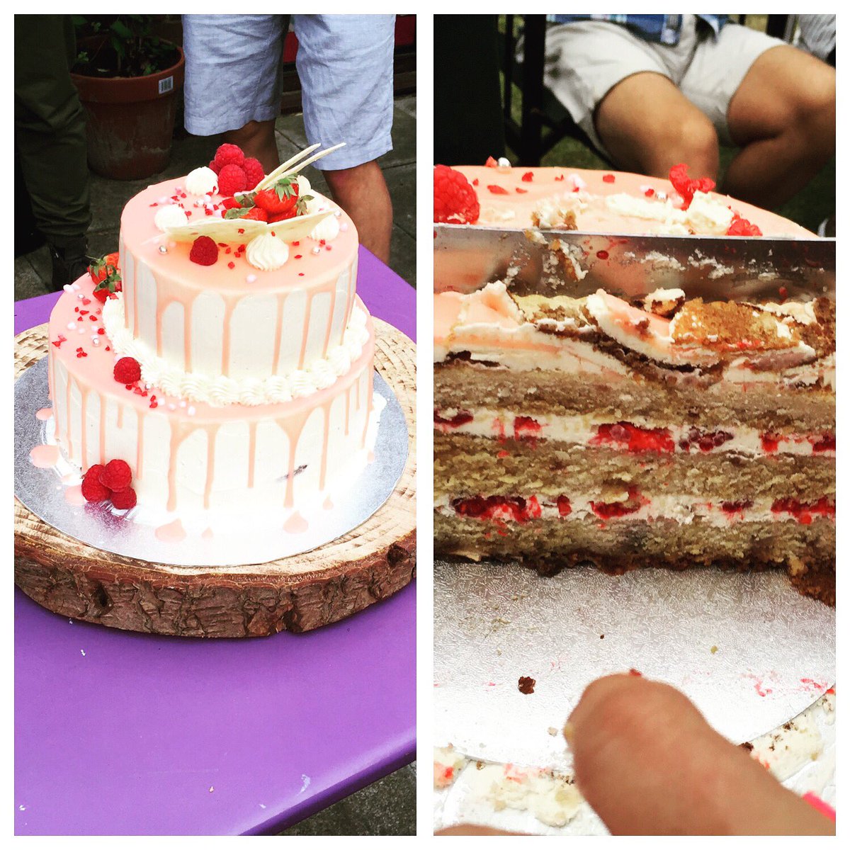 maggot76's tweet photo. My talented wife @DStudart #etonmess #birthdaycake #swissmeringue #cakeboss #Wimbledon #cake #cakedecorting https://t.co/x6ChmbXofa