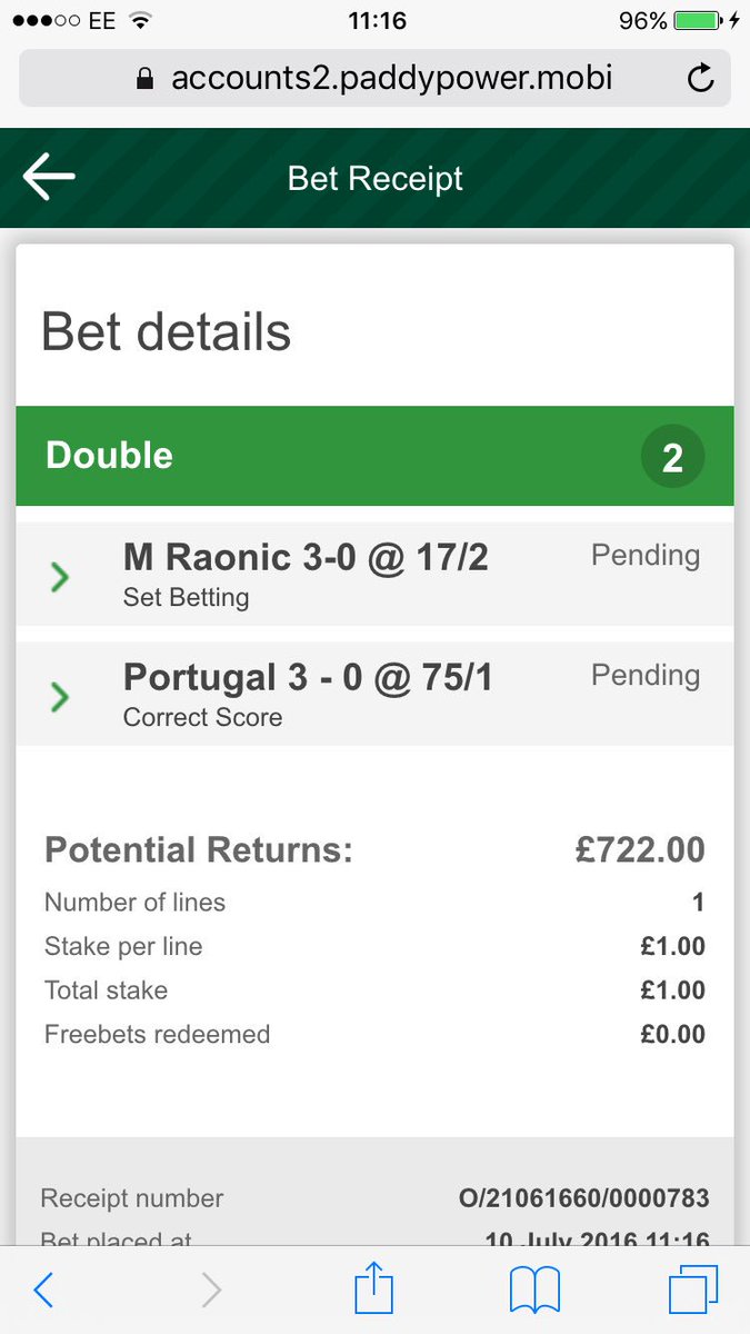 Chrisk5771's tweet photo. Craziest fun bet of the day #hatemurray 3-0 @FrogjackmanMark #Wimbledon2016final #Euro2016Final https://t.co/BU1ShV5bbK
