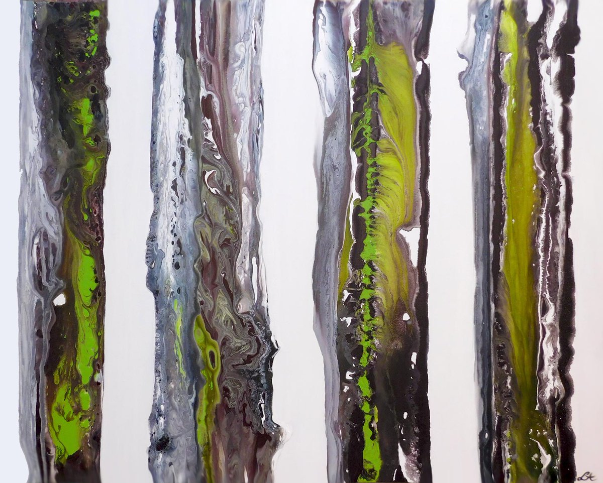 INTELLIGENCE OF TREES – acrylic on canvas (32″ x 28″) – Leah Angelo 2016 - leahangelo.com 
#leahangeloart