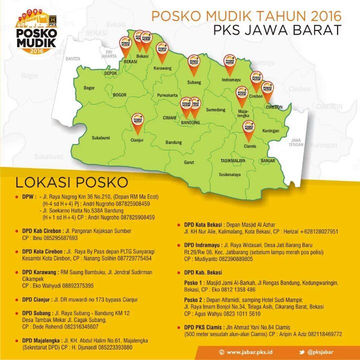 salimsegaf's tweet photo. Ini lokasi Posko @MudikPKS di @pksjabar. Kumaha damang? Layani Warga dg ihsan. #MudikPKS @tateqomaruddin @aheryawan https://t.co/p40m446MEc