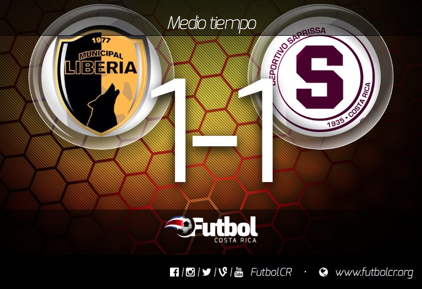 FutbolCR's tweet photo. #CopaAnexión #LIBvSAP 1-1 @ronchaa empató para el @SaprissaOficial, Padilla había abierto la cuenta para @ADMLiberia https://t.co/148QEela0n