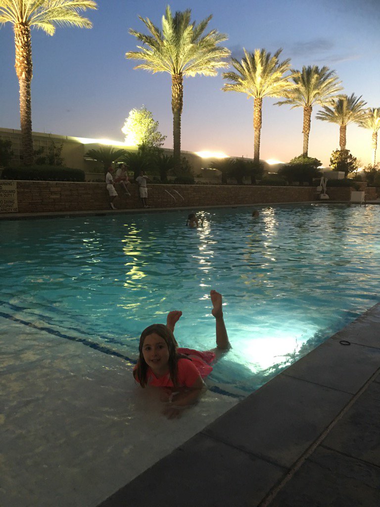 S_Montgomery's tweet photo. Olivia is in her favorite place. She's closing down the pool tonight at Trump International https://t.co/RwPZCk38F8