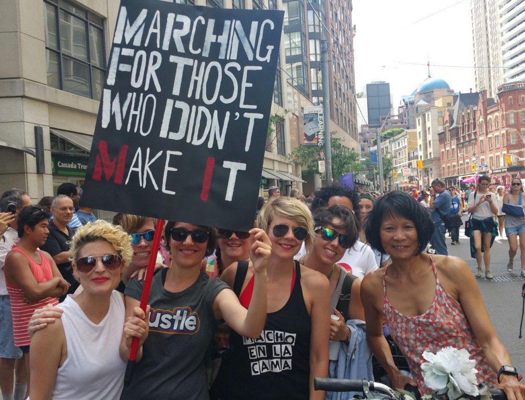 oliviachow's tweet photo. Earlier today at the Dyke March    @DykeMarchTO https://t.co/38rnsoeKB6