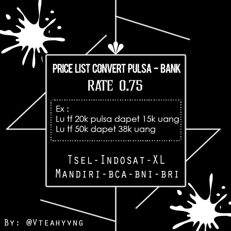 kthcoi's tweet photo. open upfoll dan convert pulsa-bank mulai hari ini

pricelist👇 https://t.co/3oNTA2aw6a