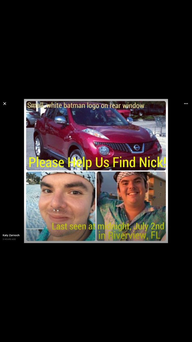 kizzy4464's tweet photo. #FindNickBehringer #FloridaMonster Nick has been missing since 11:40pm July 1st - @fozzibehr loved #littlemonster https://t.co/IyfhWDFDSU
