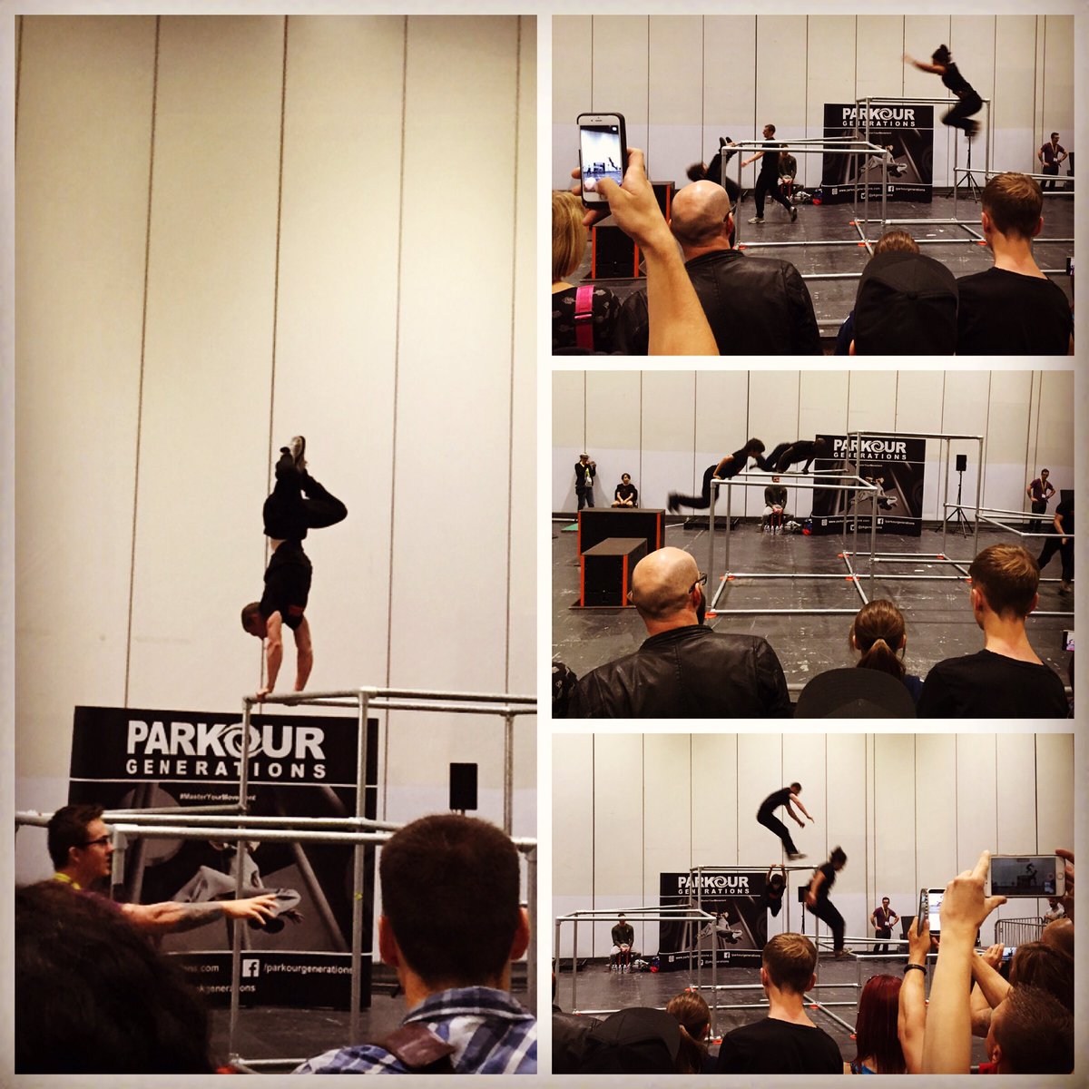 Great performance by <a href="/PKGenerations/">Parkour Generations</a> Team at <a href="/WorldPowerShow/">World Power Show UK</a> today. Grace, power, agility, strength. Check. #WPSUK
