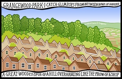 Drawingthe_line's tweet photo. This is @KarenDTregaskin 's ace illustration of @GrangewoodPark . Come draw with @AGreatEscapist on Sunday 10th July https://t.co/LTPUSbnygP