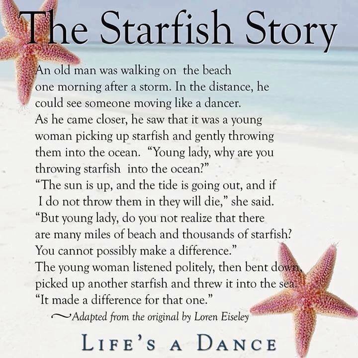 KatieKatieg81's tweet photo. Keep spreading your light &amp; help one person at a time #starfishstory #helpallyoucan https://t.co/h2ogMqgjfA