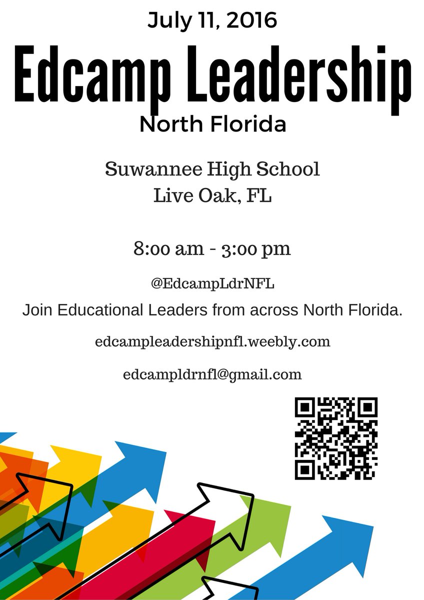 EdcampLdrFL's tweet photo. Are you an educational leader? Join us for #EdcampLdrNFL in Live Oak, FL on July 11th for a great experience. https://t.co/8NQRac5aKx